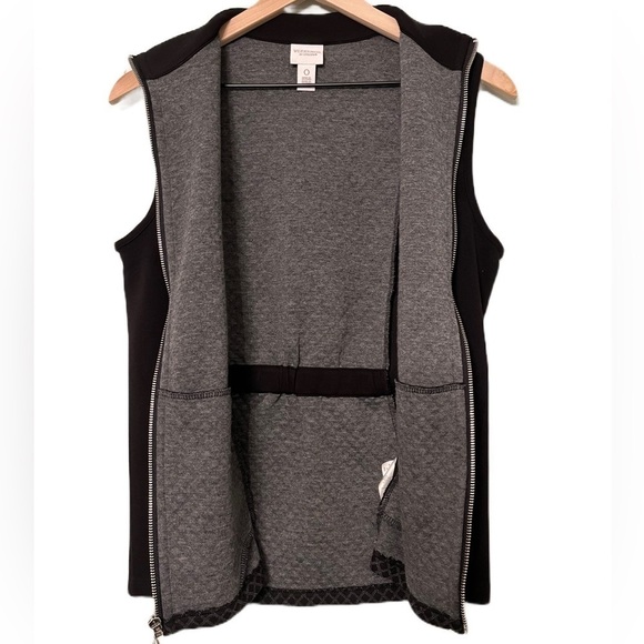 💖 Weekends by Chico’s Vest | Small | Black, With Gray & Black Pattern | EUC - Picture 2 of 8